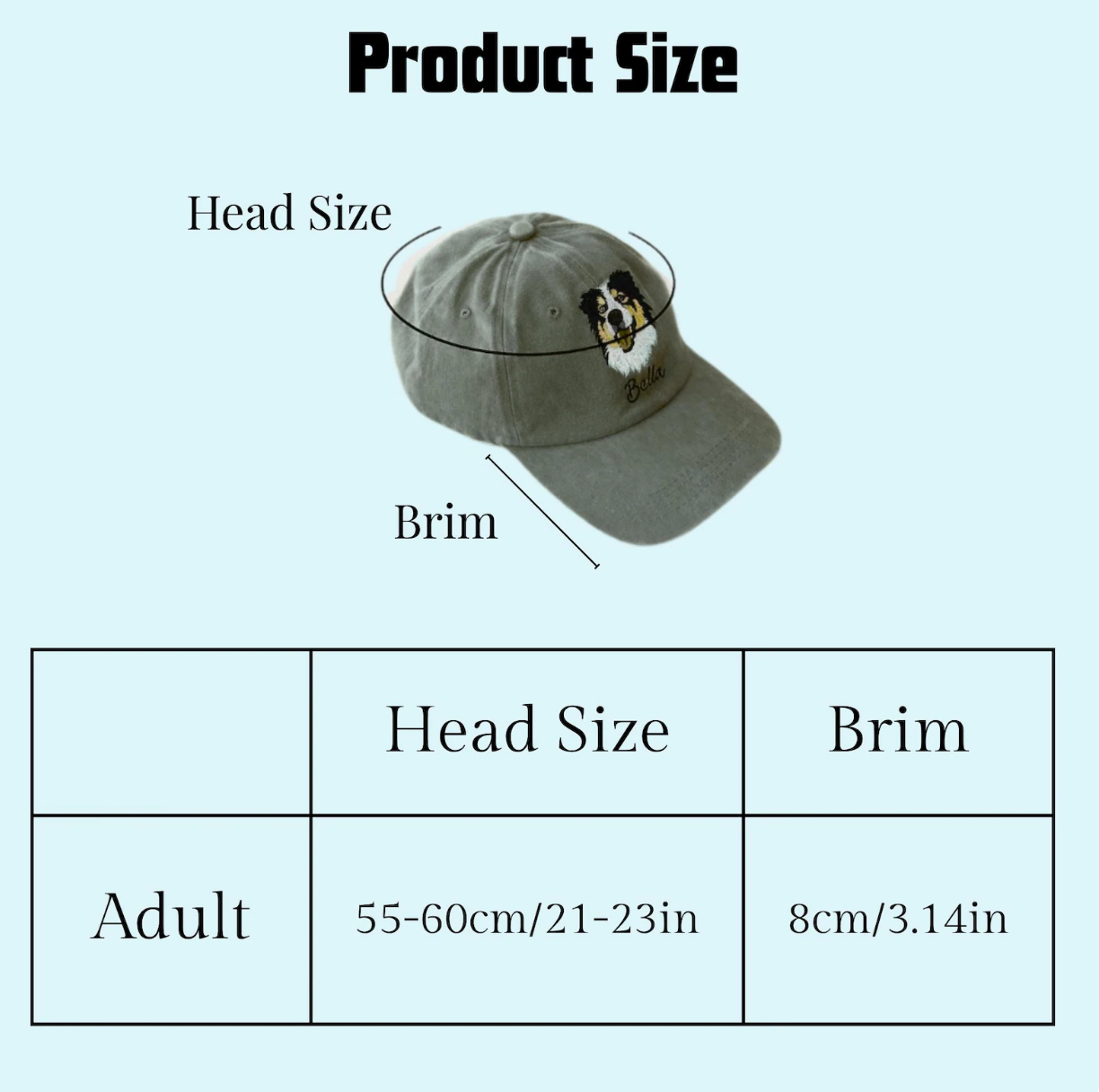 Custom Embroidered Pet Portrait Hats/Clothes