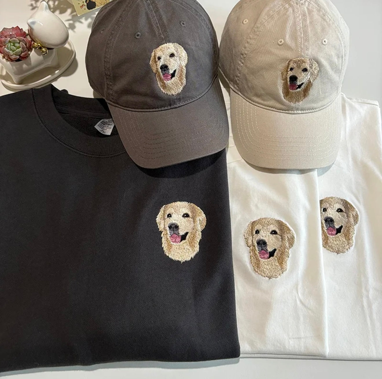 Custom Embroidered Pet Portrait Hats/Clothes