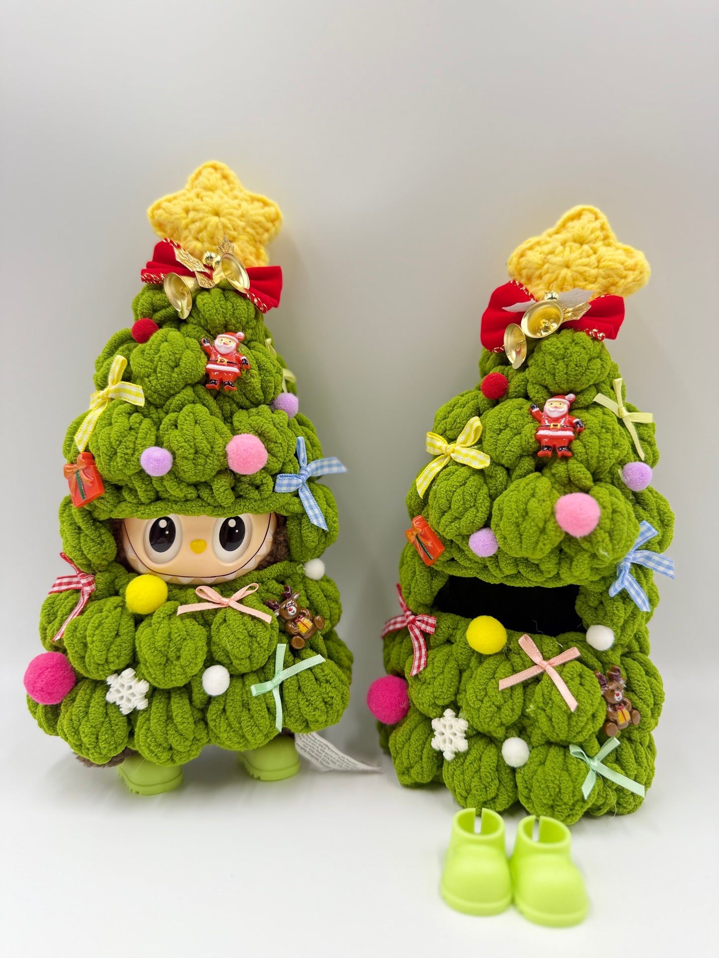 Handmade Christmas Tree Labubu outfit