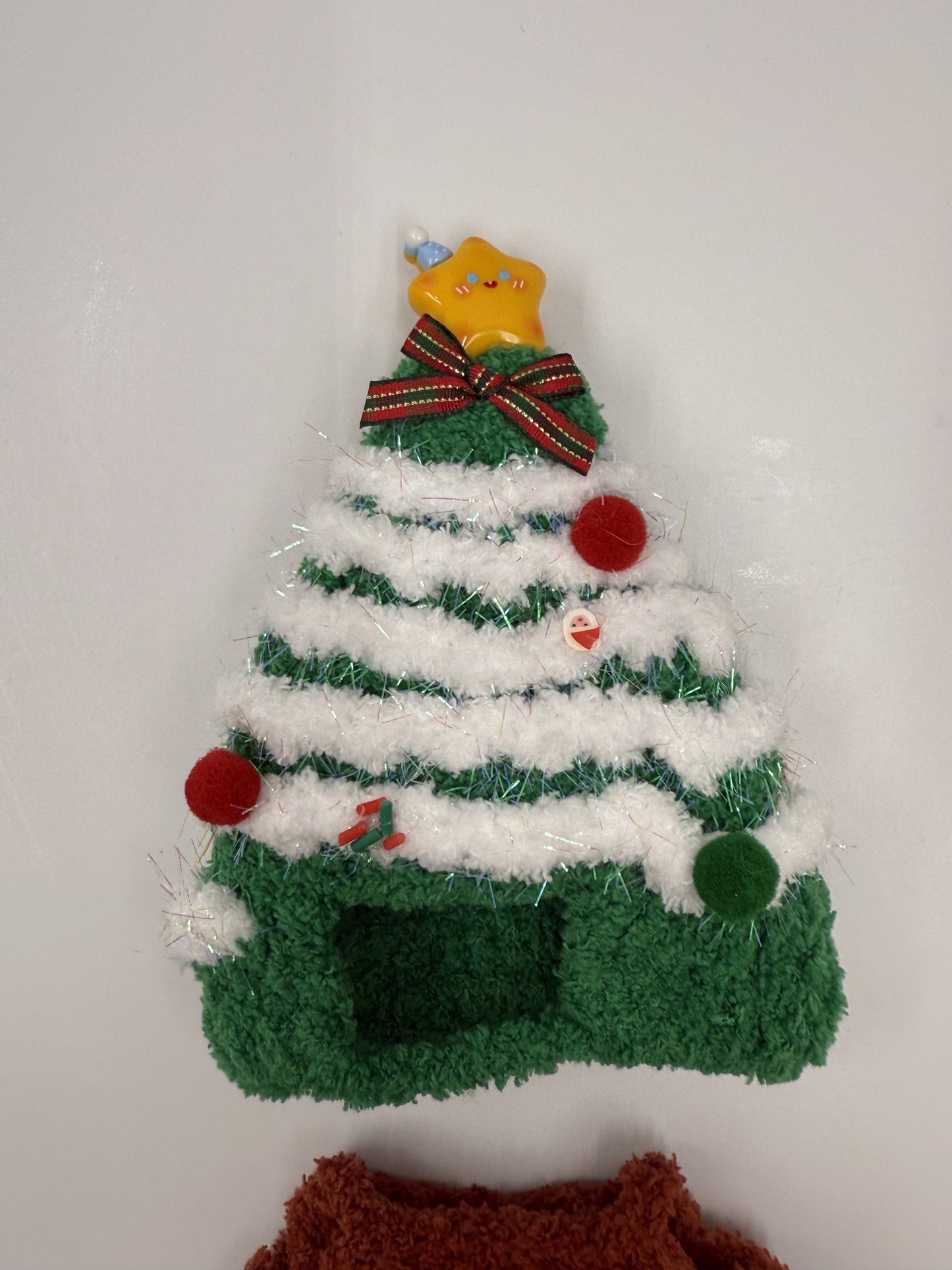 Handmade Knitted Christmas Tree Outfit for Labubu