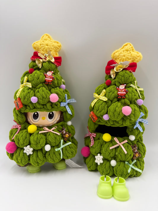 Handmade Christmas Tree Labubu outfit