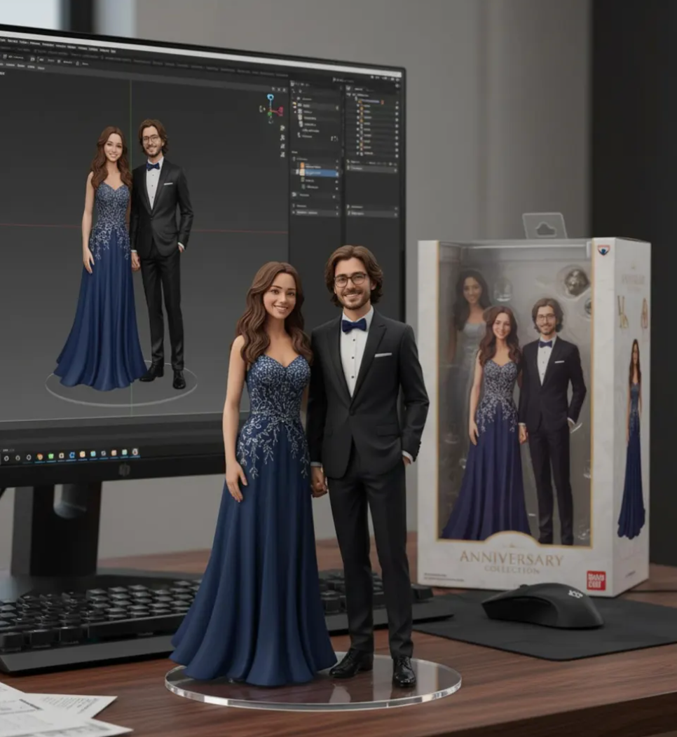 Custom 3D Figurine from Photo - Personalized Portrait Statue