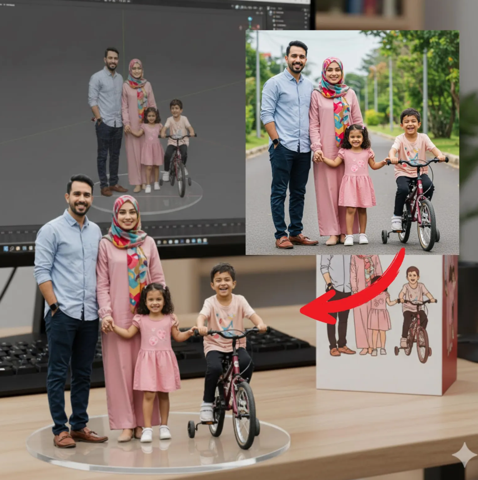 Custom 3D Figurine from Photo - Personalized Portrait Statue