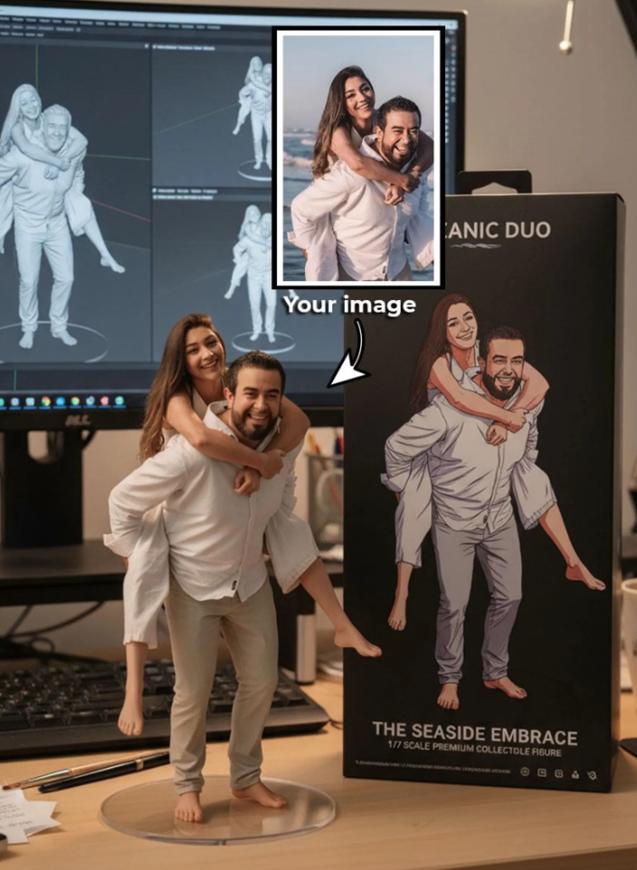 Custom 3D Figurine from Photo - Personalized Portrait Statue