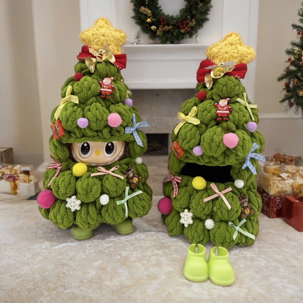 Handmade Christmas Tree Labubu outfit